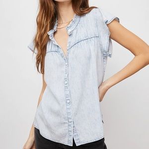 Rails NWT Ruthie Top in Light Acid Wash | Size XS